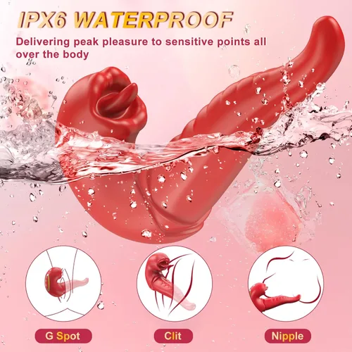 Miniatura 5 de Vibrador de lengua para mujer, juguetes sexuales con aplicación 3 en 1, juguete de lengua para mujeres, juguetes sexuales de rosa, vibrador de punto