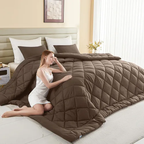 Miniatura 22 de Edredón King de gran tamaño, edredón súper King de gran tamaño, edredón suave para todas las estaciones, relleno de edredón alternativo con 8