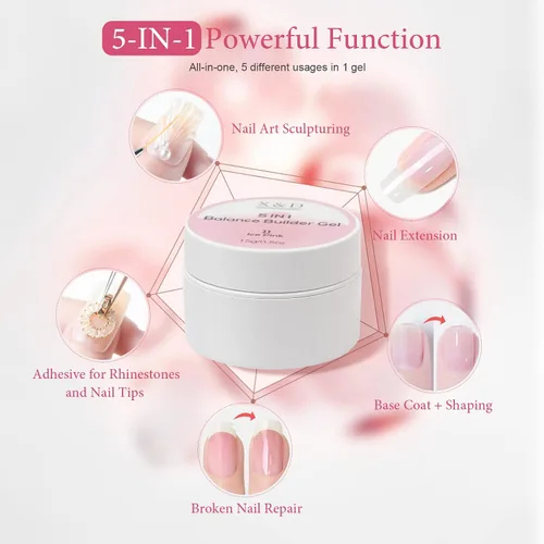 Miniatura 2 de X&D Kit de uñas de poligel, 3 piezas de gel de uñas de gel natural transparente, kit de gel de uñas de secado rápido, juego de gel de uñas