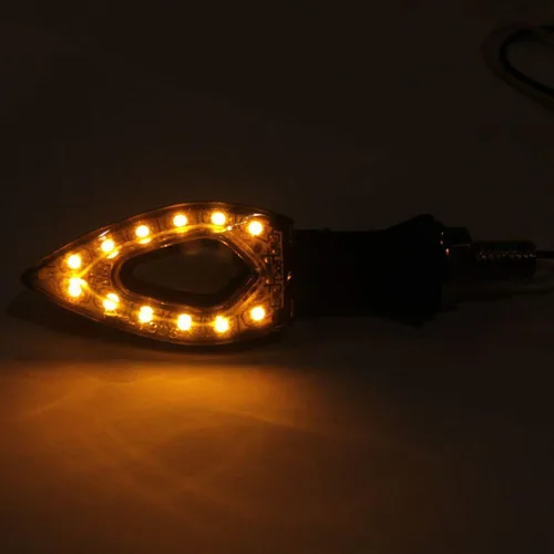 Miniatura 2 de 2PCS Motorcycle Diamond Turn Signal Blinkers Black ABS LED Indicators Compatible for 2015 Yamaha FZ1