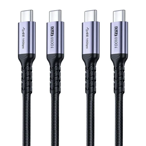 Miniatura 14 de Paquete de 2 cables USB 4 de 1 pie, cable USB C a USB C de 240 W, transferencia de datos de alta velocidad de 40 Gbps y salida de video de pantalla