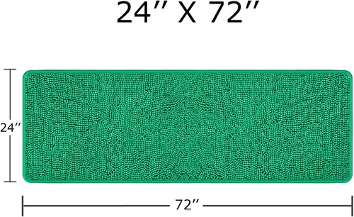 Miniatura 2 de Yeaban Alfombra de pasillo de baño de 24 x 72 pulgadas, antideslizante, alfombra de baño larga de felpilla gruesa, absorbente y lavable, alfombra