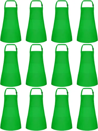 Miniatura 18 de Morcheiong Paquete de 8/12/24 delantales ajustables para niños al por mayor con 2 bolsillos, delantal para niños pequeños, delantales de pintura