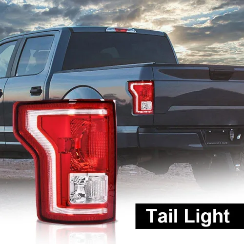 Miniatura 9 de CROSSDESIGN Conjunto de luz trasera sin bombillas lado izquierdo rojo compatible con Ford F150 SSV 2016 2017/Fit F150 (submodelo: Lariat, XL, XLT)