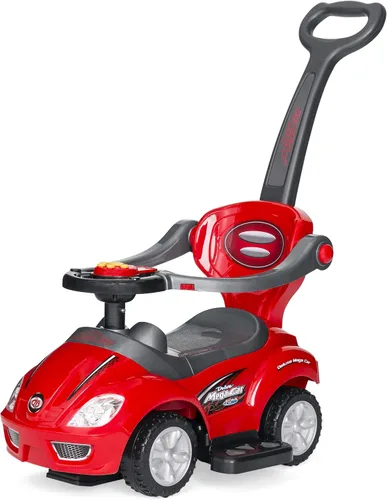 Miniatura 8 de Best Choice Products Carro de empuje y pedal 3 en 1 para niños, carro de juguete para niños pequeños con mango, bocina y música - Azul
