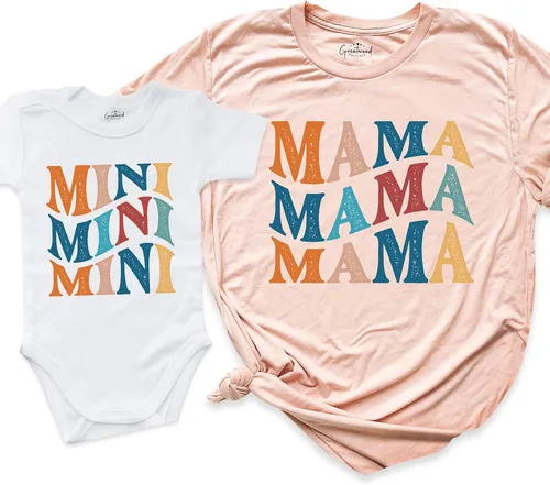 Miniatura 7 de Mama Mini Set Shirt, Retro Mama Shirt, Mommy and me Shirt, Matching Mommy and Me Shirt, Mommy and Me Outfits, Mom and Daughter Shirts, Mothers Day
