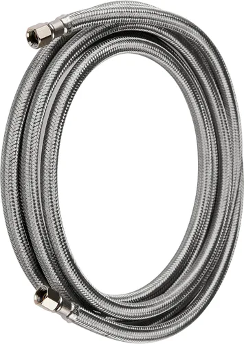 Miniatura 4 de EFIELD Manguera trenzada de acero inoxidable de 5 pies para fabricar hielo con conexión de compresión de 1/4 pulgadas por 1/4 pulgadas