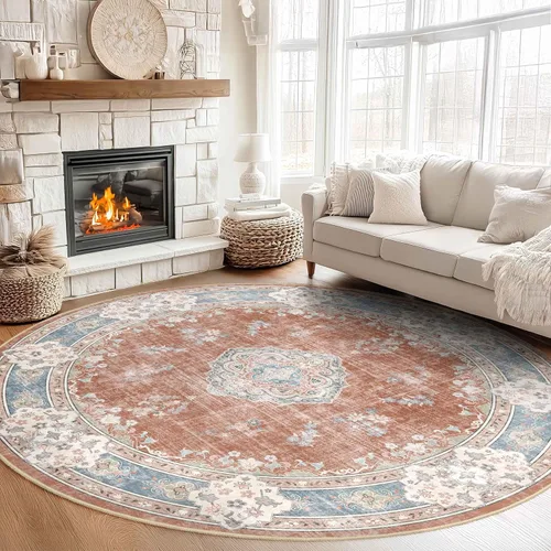 Miniatura 12 de MUJOO Alfombra Pasillo Runner 2'x8' Azul Gris Alfombras Largas Boho Lavable a Máquina Antideslizante para Entrada Cocina Baño Dormitorio Retro Suave