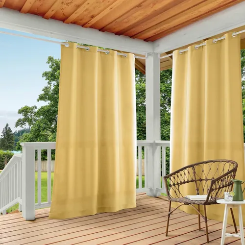 Miniatura 38 de TOWN & COUNTRY BASICS Cabana Cortinas Sólidas de Peso Pesado para Interiores y Exteriores, Opacidad de Filtrado de Luz con Ojales en la Parte Verde