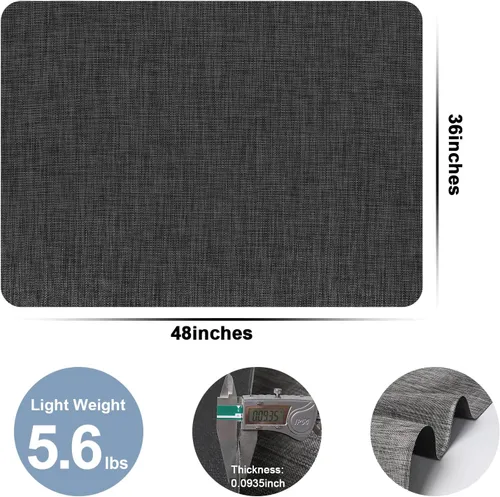 Miniatura 8 de AiBOB Alfombrilla para silla de oficina para suelo de madera dura y baldosas, 36" x 48" resistente para computadora y silla de escritorio para Gris