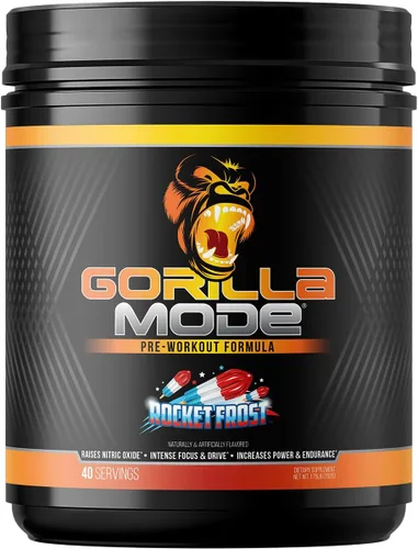 Miniatura 16 de Gorilla Mind Pre entrenamiento - Bombas masivas de energía de enfoque láser - L-citrulina, creatina, L-tirosina, betaína, hidroprime, alfa-GPC, 400