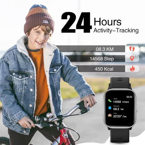 Miniatura 4 de meoonley Reloj para niñas y niños con impermeabilidad IP68, reloj para niñas con 19 modos deportivos, seguimiento del sueño, podómetro, cronómetro