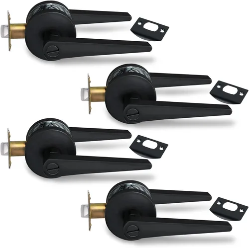 Miniatura 13 de MD8820-DB-BK-1P - Manija de puerta de privacidad sólida para dormitorio y baño, acabado negro mate