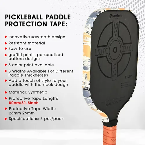 Miniatura 5 de PICKLETECH Pickleball Edge Guard Tape – Pink Unicorn Pattern Edge Tape for Pickleball Paddle - Fit Perfectly Curved Edge - No Wrinkling
