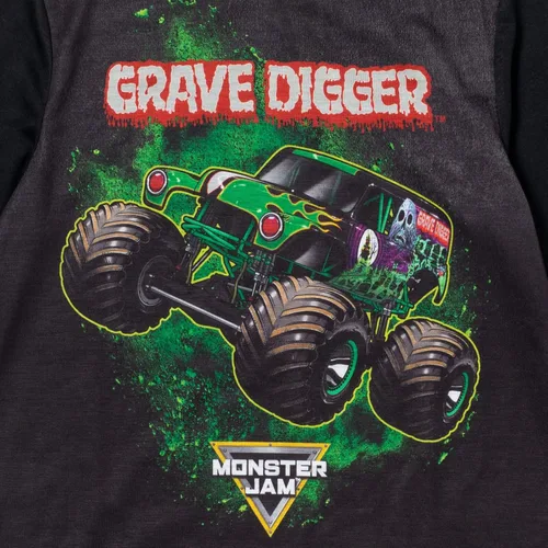Miniatura 4 de Monster Jam Grave Digger - Camisa y pantalones de pijama