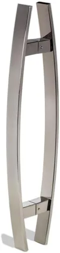 Manijas de puerta modernas de acero inoxidable de 18 pulgadas de largo, acabado cromado, acabado pulido, manijas de puerta delantera para puertas de