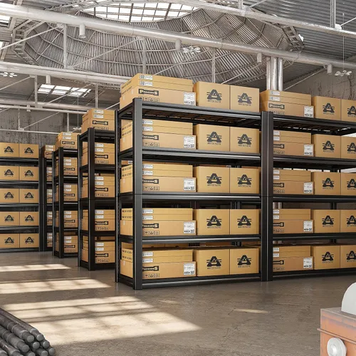 Miniatura 7 de REIBII Estantes de almacenamiento de 40 pulgadas de ancho, estantería de garaje de 2500 libras, estantes de metal de 5 niveles, estante industrial
