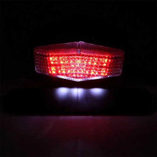 Miniatura 6 de Soporte de matrícula, eliminador de guardabarros, organizador trasero, luces LED de freno y señal de giro para Suzuki DRZ400 S/SM DR-Z (Transparente)