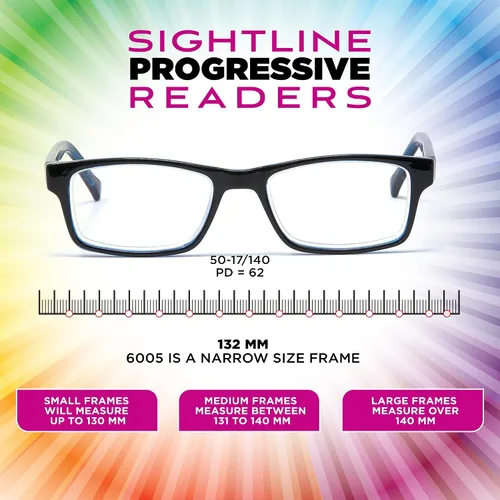 Miniatura 7 de Sightline Readers Progressive Multifocus Reading Glasses for Men and Women with Anti-Reflective & Easy-Adapt Lenses 6005
