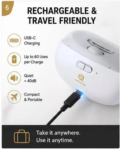Miniatura 6 de Cortaúñas eléctrico, recortador de uñas automático y pulidor para uñas, herramienta eléctrica recargable con almacenamiento de recortes para adultos