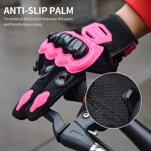 Miniatura 5 de Guantes de motocicleta para mujer con pantalla táctil, para verano, motocicleta de tierra, guantes de dedo completo, carreras en carretera