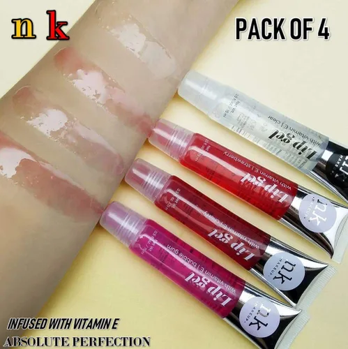 Miniatura 6 de Paquete de 4 Gel Labial Nicka K (TRANSPARENTE, FRESA, CEREZA, CHICLE)