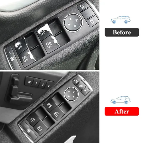 Miniatura 5 de Jaronx para cubiertas de botones del interruptor de ventana de Mercedes Benz, botones de interruptor de control de ventana eléctrica para Mercedes