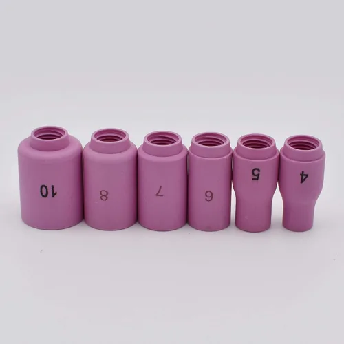 Miniatura 6 de Boquilla de taza de cerámica de alúmina 12PCS 13N08 13N09 13N10 13N11 13N12 13N13 (4-5-6-7-8-10) para antorcha de soldadura TIG 9,20 y 25, morado