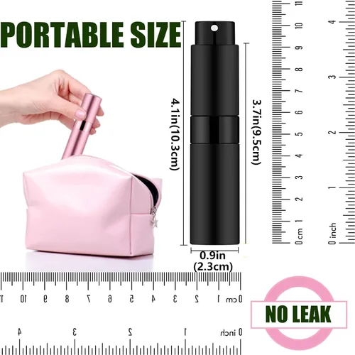 Miniatura 7 de 2 botellas de atomizador de perfume portátiles de 0.3 fl oz, botella de spray vacía recargable con 3 tipos de herramientas de recarga, botellas