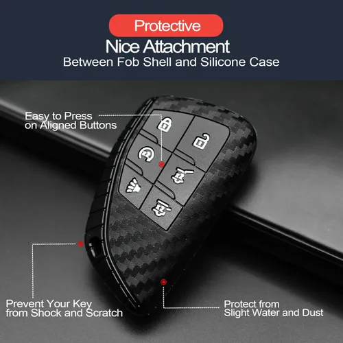 Miniatura 4 de 2 piezas Compatible con Chevrolet GMC Funda para Llavero de Coche Cadena de Llaves para Chevrolet Colorado Suburban Tahoe GMC Canyon Yukon Yukon XL