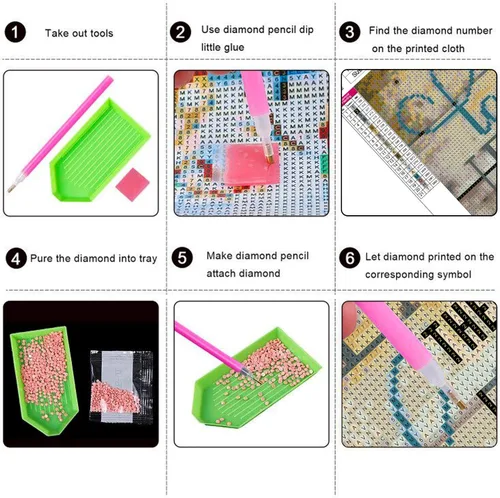 Miniatura 3 de UPINS Kit de Pintura de Arte de Diamante 5D DIY Amor para Adultos, Tema de Amor Taladro Completo Redondo Kit de Manualidades Puntos de Diamante