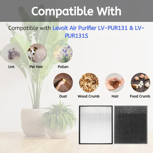 Miniatura 4 de Nispira LV-PUR131 Filtro de repuesto para purificador de aire Levoit LV-PUR131 3 en 1 HEPA Carbon 2