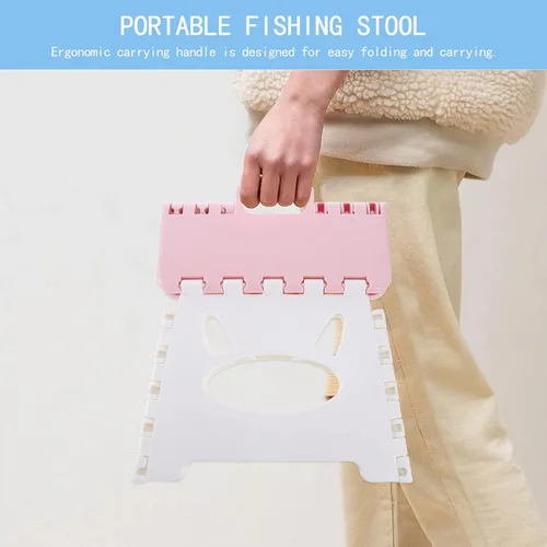Miniatura 4 de BESPORTBLE Taburete plegable de plástico, taburete plegable para asiento de silla, soporte para plantas, mesita de noche para cocina, jardín, baño