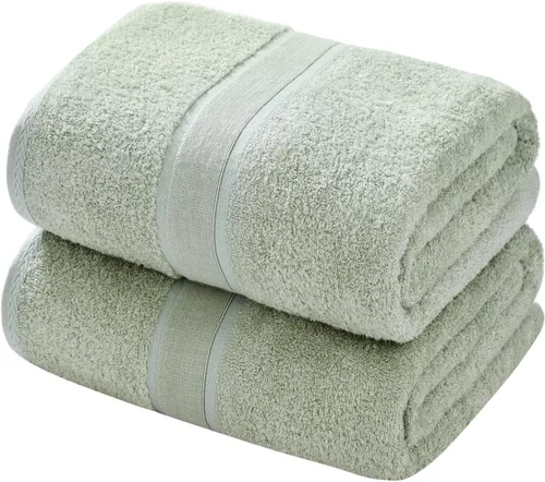 Miniatura 21 de Aibaser Toallas de baño, 27 x 54 pulgadas, naturales, ultra absorbentes, para baño, viajes, gimnasio, ducha y spa (juego de 6 piezas) (azul)