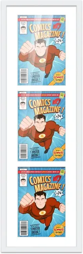 Miniatura 140 de Poster Palooza Marco de cómic con paspartú para 4 cómics de la era actual publicado después de 1985 – Marco de cómic de bronce dorado para cómics