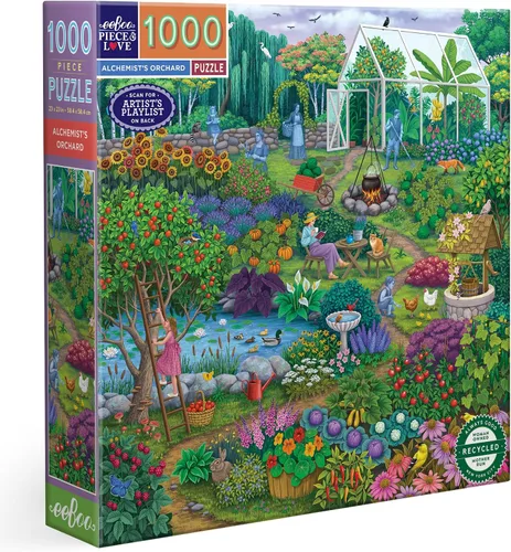 Miniatura 9 de eeBoo Rompecabezas de 1000 piezas, rompecabezas de la biblioteca del alquimista para adultos, cuadrado de 23 x 23 pulgadas, fabricado con tablero