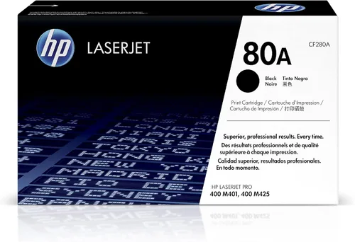 HP 80A (CF280A) Cartucho de tóner negro para LaserJet.original negro