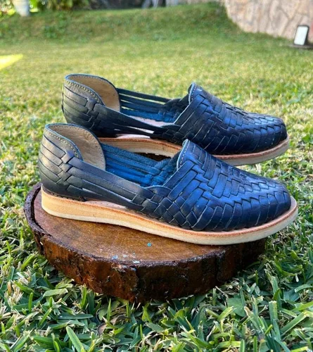 Miniatura 6 de Mexico en la Piel Sandalias Huarache de cuero. Zapatos planos cómodos para mujer.