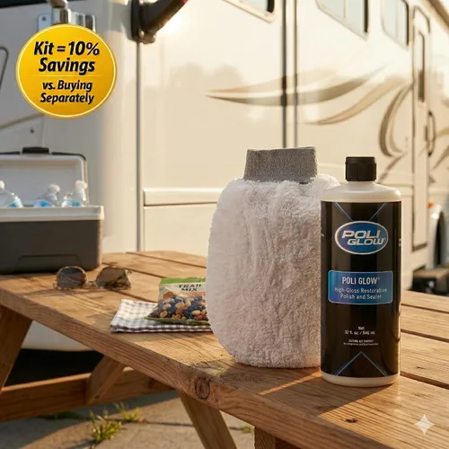 Miniatura 14 de Poli Glow Kit de Pulimento para Barcos y Vehículos Recreativos con Guante Aplicador - Pulimento de Fibra de Vidrio de Alto Brillo de 32 oz