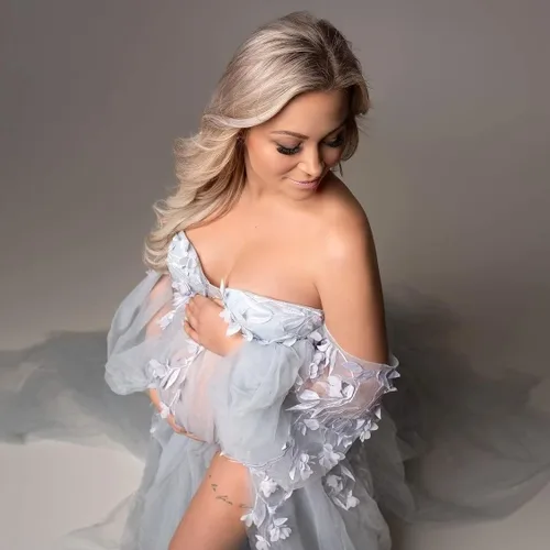 Miniatura 5 de Vestidos de maternidad de manga larga para sesión de fotos, lencería, batas de novia, vestido de embarazo, vestido de baby shower