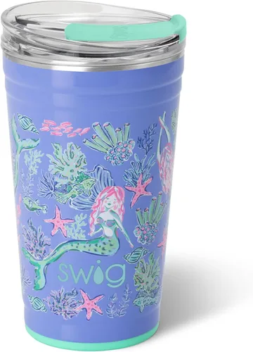 Miniatura 62 de Swig Life - Vaso de 22 oz con aislamiento térmico, vaso de café con tapa, apto para portavasos, apto para lavavajillas, acero inoxidable, taza