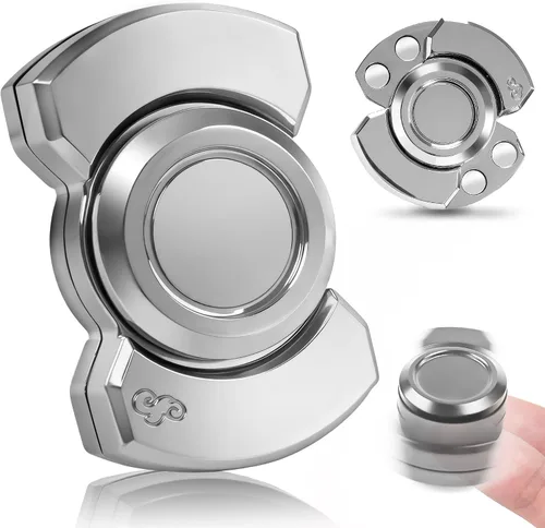Miniatura 11 de Juguete giratorio 3 en 1 para adultos, deslizador de metal, con clicker, magnético para hombres adultos, juguete de escritorio de oficina, alivio