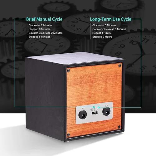Miniatura 5 de CO-Z Automatic Single Watch Winder, USB Powered Winder for Single Watch, Wooden Watches Storage Box Display Case for Watch Collectors, Self Winding