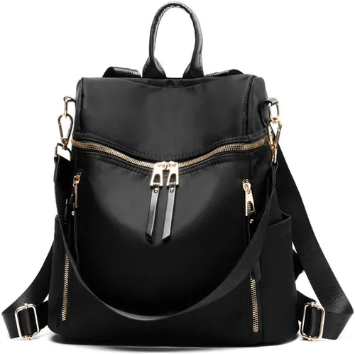 Miniatura 12 de zhongningyifeng Mochila para mujer, impermeable, ligera, a la moda, casual, de viaje, bolsa de hombro para mujer (negro, grande)