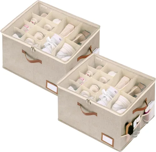 Miniatura 11 de StorageWorks Organizador de Zapatos para Armario, Cabe hasta 16 Pares, Contenedores de Almacenamiento de Zapatos Cubby con Bolsillo Lateral de Malla