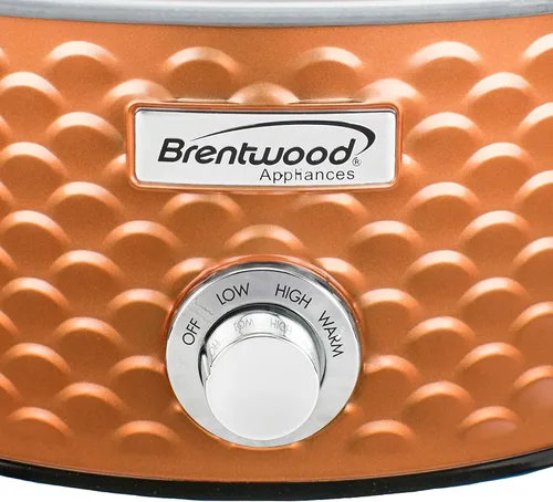 Miniatura 7 de Brentwood SC-140C - Olla de cocción lenta de 4.5 cuartos de galón, cobre, 3 ajustes de calor (bajo, alto, cálido), olla de cerámica, tapa de vidrio