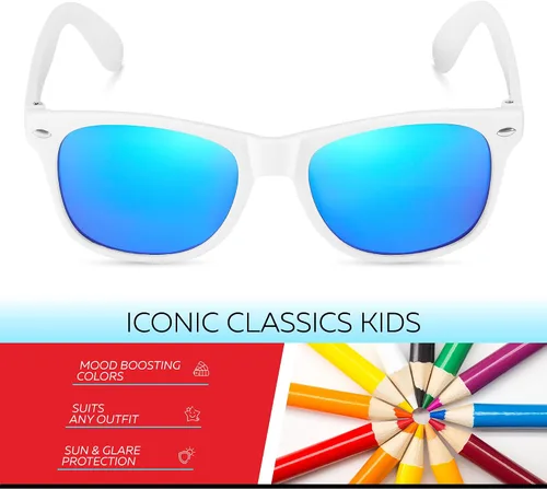 Miniatura 190 de Retro Rewind Lentes de sol para niños y niñas de 3 a 12 años, inastillables, UV400, lentes de sol para niños pequeños