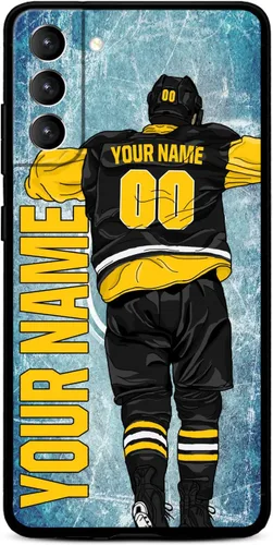 Miniatura 9 de Funda personalizada de hockey sobre hielo con nombre y número para Samsung Galaxy S22 S23 S21+ S20 Ultre S21 FE S10 S8 S9 Plus, silicona líquida