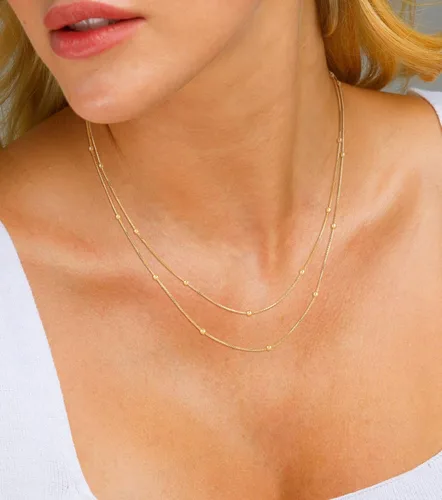 Miniatura 3 de CHESKY - Gargantilla de oro para mujer, chapado en plataoro de 14 quilates, gargantilla de cuentas satélite, delgada, de moda, collares de clip