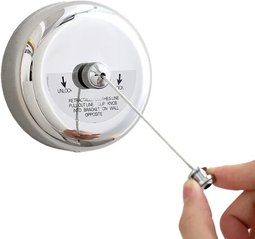 LiXiongBao Tendedero retráctil, secadora de ropa de acero inoxidable 304 con cuerda ajustable para colgar secado, ducha, baño, lavandería, hotel,